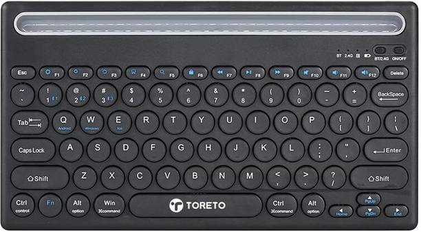Toreto Bubble Duo Wireless Keyboard ,Bluetooth 5.0 & 2.4GHz Dual Mode Wireless, Bluetooth Standard Desktop Keyboard Compatible with iPad, Laptop, Desktop