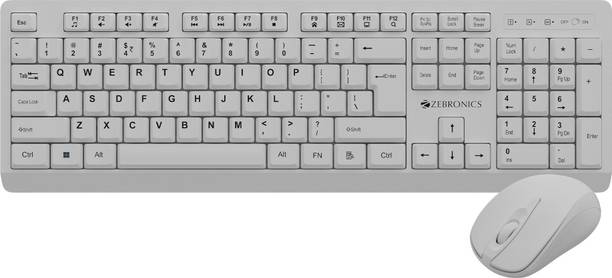 ZEBRONICS Zeb-Companion 116 (White) Wireless Standard Desktop Keyboard Compatible with Desktop, iPad, Laptop, Mac, Tablet