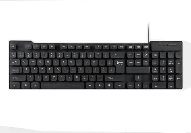 Enter TypeEasy Wired USB Standard Desktop Keyboard Compatible with Desktop, Laptop, Mac Easy to Use,Plug and Play,Quick, Comfy Durable body