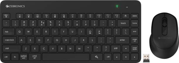 ZEBRONICS Companion 201 Wireless Standard Desktop Keyboard Compatible with Desktop, Laptop, Mac 83 Keys, AI Assist Key, 12 Multimedia Keys, 1600 DPI, 3 Buttons Silent Operation