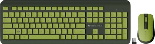ZEBRONICS Zeb-Companion 203 Wireless Standard Desktop Keyboard Compatible with Desktop, Mac 2.4GHz Wireless, Copilot AI Key, 12 Multimedia Keys, 1600 DPI, for Windows & Mac�