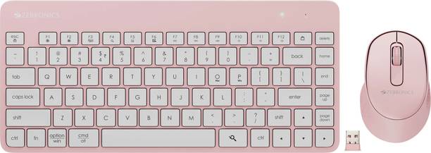 ZEBRONICS Companion 201 Wireless Standard Desktop Keyboard Compatible with Desktop, Laptop, Mac 83 Keys, AI Assist Key, 12 Multimedia Keys, 1600 DPI, 3 Buttons Silent Operation