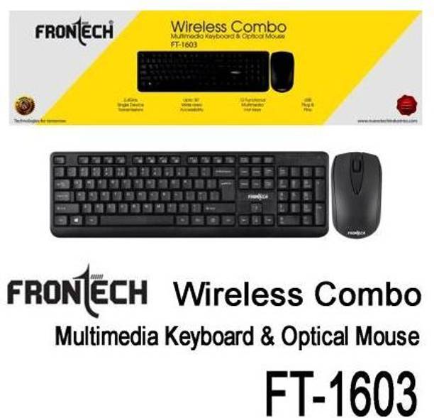 Frontech FT KEYBOARD 1603 Wireless Standard Desktop Keyboard Compatible with Desktop, Laptop, Mac Easy to Use,Plug and Play,Quick, Comfy Durable body