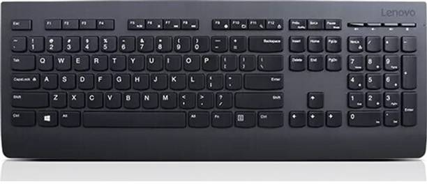 Lenovo Essential Keyboard and Mouse Combo (1600 dpi) Water-Resistant Media Control Keys Wired USB Desktop Keyboard  (Black)