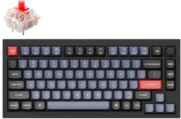Keychron Q1 Wired Hot-swappable Mechanical Keyboard/ Carbon Black/ Knob Wired USB Laptop-size Desktop Keyboard Compatible with Desktop, Laptop, Mac