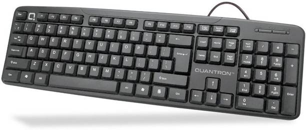 Quantron QKB-11 Wired USB Standard Desktop Keyboard Compatible with Desktop, Laptop, Mac Easy to Use,Plug and Play,Quick, Comfy Durable body