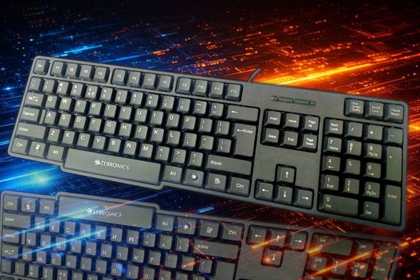 ZEBRONICS KEYBOARD K-65 PRIMIUM QUALITY Wired USB Standard Desktop Keyboard Compatible with Desktop, Laptop, Tablet