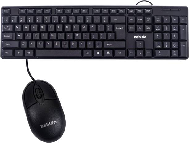 zebion k500 + Elfin combo Wired USB Laptop-size Desktop Keyboard Compatible with Desktop, Laptop, Mac Easy to Use,Plug and Play,Quick, Comfy Durable body