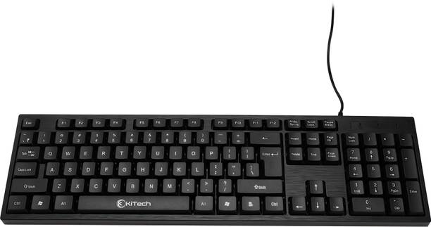 KITECH KB-021 Wired USB Standard Multi-device Keyboard Compatible with Desktop, Laptop, Mac Easy to Use,Plug and Play,Quick, Comfy Durable body