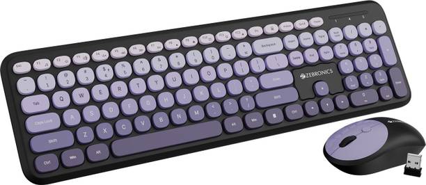 ZEBRONICS Zeb-Companion 302 (Purple) Wireless Standard Desktop Keyboard Compatible with Desktop, iPad, Laptop, Mac, Tablet