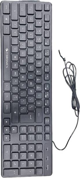 ZEBRONICS K60 Wired USB Standard Desktop Keyboard Compatible with Desktop, Laptop, Mac