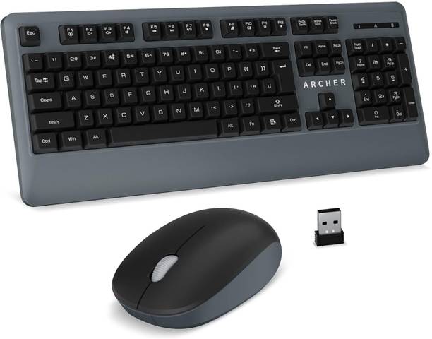 Archer Tech Lab Keyboard & Mouse Combo 104 Keys, 3-Button, Membrane Switch & Multimedia key Wireless Standard Desktop Keyboard Compatible with Desktop, Laptop, Mac