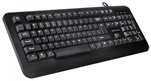 ASTRUM KB110 Classic Wired Keyboard 104keys in Black Color Wired USB Multi-device Keyboard