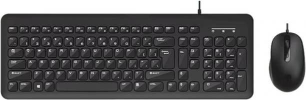 HP KM160 Wired Mouse and Keyboard Combo Wired USB Standard Desktop Keyboard Compatible with Desktop, Laptop, Mac