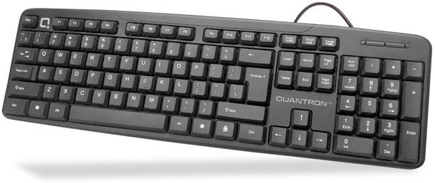 WARISHA QUANTRON USB WIRED KEYBOARD QKB-11 PS2 Standard Desktop Keyboard Compatible with Laptop, Desktop, Mac, iPad, Tablet