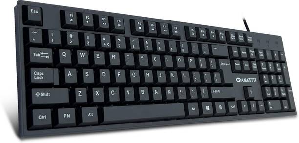 AMKETTE Lexus Neo, Spill-Resistant Design, UV-Coated, Long-Lasting, Anti-Fade Keys Wired USB Standard Desktop Keyboard Compatible with Desktop, Laptop