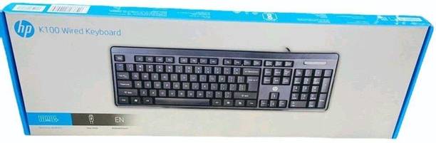 HP K100 Series Wired USB Standard Desktop Keyboard Compatible with Desktop, Laptop, Mac stand support