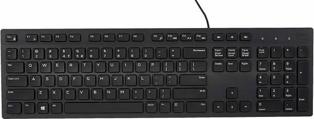 DELL KB216 Multimedia Keyboard with USB Interface, Plunger Keys Technology & Chiclet Wired USB Standard Desktop Keyboard Compatible with Desktop, Laptop, Mac Key Style, Hot Key-Volume, Mute, Play/Pause, Backward, Forward, Warranty 1 Year