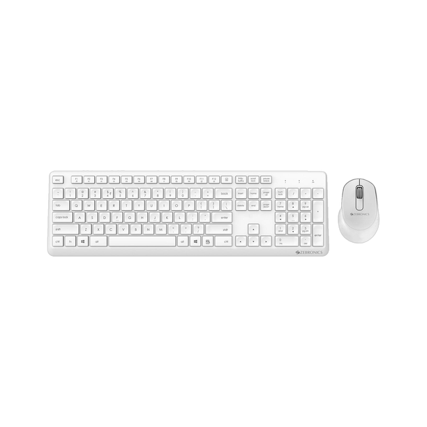 ZEBRONICS Companion 200 Wireless Combo with Silent Operation Mouse, Full Size Keyboard Wireless Standard Desktop Keyboard Compatible with Desktop, Laptop, Mac 1600 DPI, ON/Off, Power Saving Mode, 2.4GHz Nano Receiver & Plug Play Usage