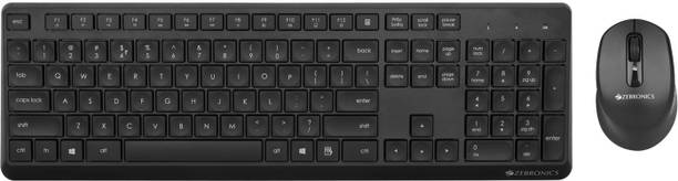 NRP STAR Zeb Companion 200 Wireless Combo with Silent Operation Mouse, Power Saving Mode Wireless Standard Desktop Keyboard Compatible with Desktop, Laptop, Mac