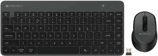 ZEBRONICS Companion 201 Wireless Standard Desktop Keyboard Compatible with Desktop, Laptop, Mac 83 Keys, AI Assist Key, 12 Multimedia Keys, 1600 DPI, 3 Buttons Silent Operation