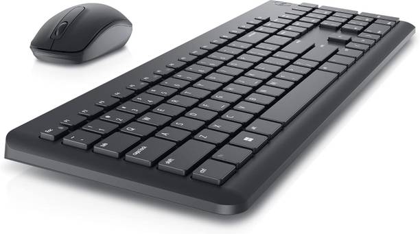 DELL Keyboard and Mouse KM3322W US English USB Plunger Wireless RF 2.40 GHz Keyboard PS2 Standard Desktop Keyboard Compatible with Desktop, Laptop