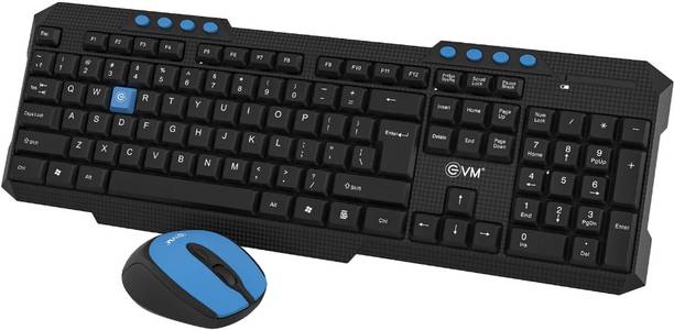 EVM WLKM-036 WIRELESS KEYBOARD & MOUSE COMBO Wireless Standard Desktop Keyboard Compatible with Desktop, Laptop, Mac multimedia_keys