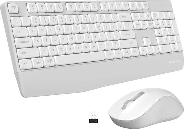 ZEBRONICS Companion 202 Wireless Standard Desktop Keyboard Compatible with Desktop, Laptop, Mac 104 Keys, Copilot AI Key, 12 Multimedia Keys, 1600 DPI, Silent, 4 Buttons