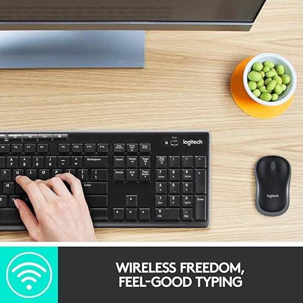 Logitech MK275 Wireless Keyboard & Mouse Combo Wireless Desktop Keyboard  (Black)
