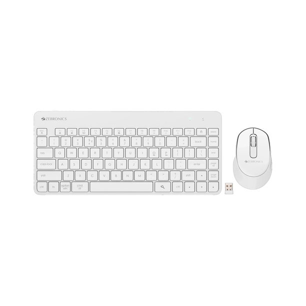 ZEBRONICS Companion 201 Wireless Standard Desktop Keyboard Compatible with Desktop, Laptop, Mac 83 Keys, AI Assist Key, 12 Multimedia Keys, 1600 DPI, 3 Buttons Silent Operation