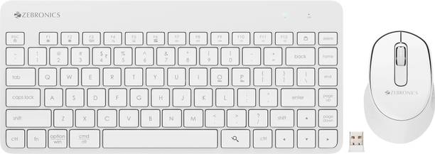 ZEBRONICS Companion 201 Wireless Standard Desktop Keyboard Compatible with Desktop, Laptop, Mac 83 Keys, AI Assist Key, 12 Multimedia Keys, 1600 DPI, 3 Buttons Silent Operation