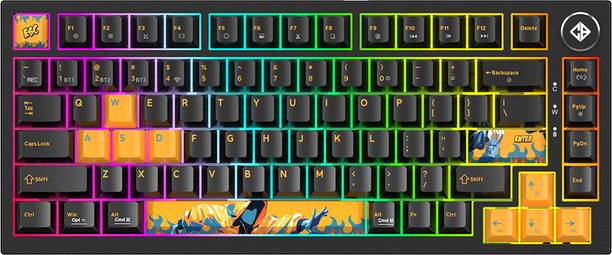 Cosmic Byte Phantom TKL Wireless Tri Mode Mechanical Keyboard Black Bluetooth, Wired USB, Wireless Tenkeyless Gaming Keyboard Compatible with Desktop, Laptop, Mac, Tablet, iPad