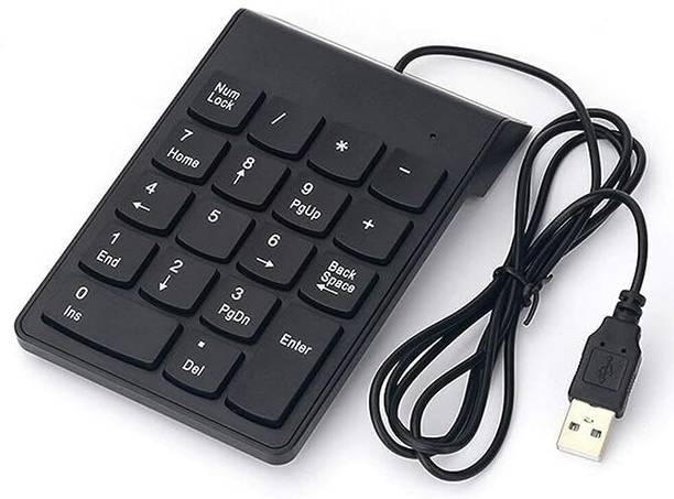 VOOCME Slim Mini 18 Keys Number Pad Digital Keyboard Wired USB Standard Gaming Keyboard Compatible with Laptop, Desktop, Tablet, iPad, Mac