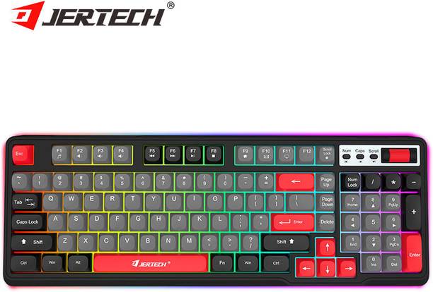 jertech DK700 RED Wired USB Standard Gaming Keyboard Compatible with Desktop, Laptop, Mac