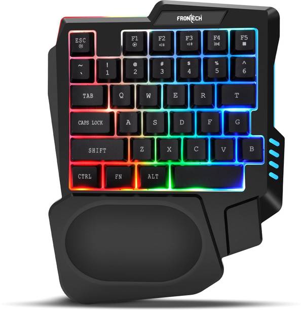 Frontech KB-0008P Wired USB Handheld Gaming Keyboard Compatible with Desktop, Tablet, Laptop