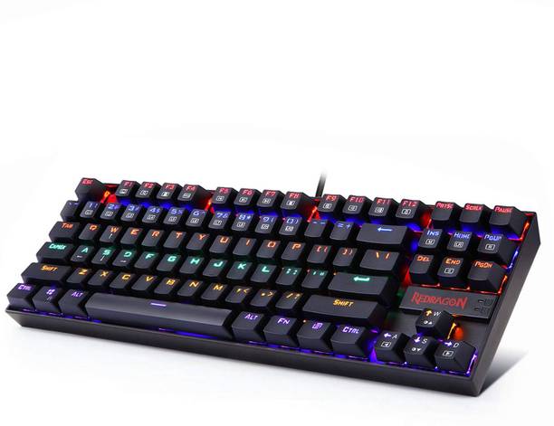 Redragon Kumara K552 Rainbow LED (red switch) Mechanical Keyboard Wired USB Standard Gaming Keyboard Compatible with Desktop, Laptop, Mac