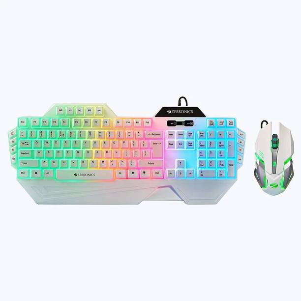 ZEBRONICS Optimus Gaming Keyboard Mouse Combo Wired USB Standard Gaming Keyboard Compatible with Desktop, Laptop, Mac