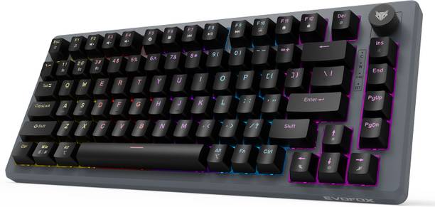 EVOFOX Katana X2 TKL Tri-Mode (BT/2.4G/Wired) Red Switches and Dynamic Backliting Wireless Tenkeyless Gaming Keyboard Compatible with Desktop, Laptop, Tablet, Mac