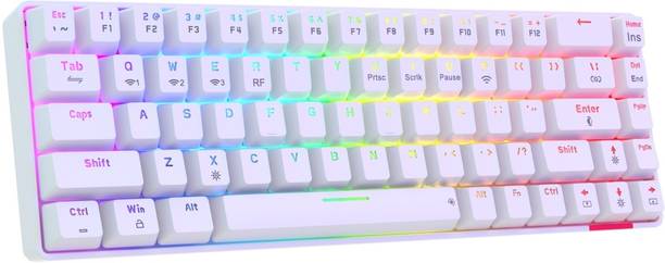 Portronics Hydra 10 /Bluetooth 5.0 + 2.4 GHz, RGB, Type C Charging, Red Switch, Mechanical Bluetooth, Wireless Gaming Keyboard
