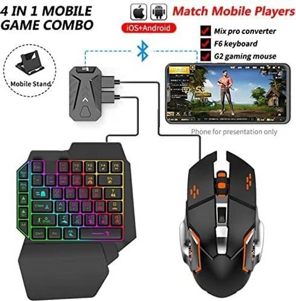 CELMEX GAMING KEYBOARD AND MOUSE CONVERTER FOR MOBILE FOR PLAYING FREEFIRE AND BGMI Bluetooth Handheld Gaming Keyboard