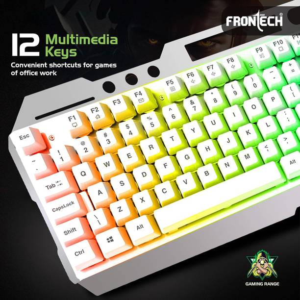 Frontech KB-0025W Wireless Standard Gaming Keyboard Compatible with Desktop, iPad, Laptop, Mac, Tablet