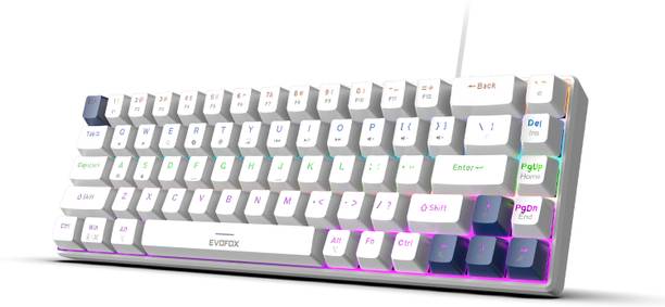 EVOFOX Katana S Mini Mechanical with Silent Red Switches & Rainbow Backlighting Wired USB Tenkeyless Gaming Keyboard Compatible with Desktop, Laptop, Mac