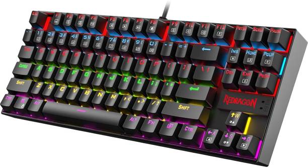 Redragon (Open Box) Kumara K552 Rainbow LED Backlit Mechanical Wired USB Tenkeyless Gaming Keyboard Compatible with Desktop, Laptop, Tablet