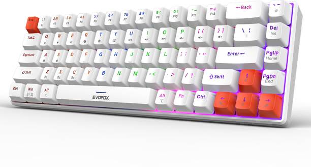 EVOFOX Katana S Mini Rechargeable Mechanical Tri-Mode (3xBT, 2.4GHz & Wired) Wireless Tenkeyless Gaming Keyboard Compatible with Desktop, Laptop, Mac