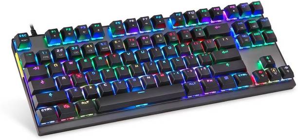 RETRACK GS200 FPS Sniper ARGB Brown Mechanical Switches RGB Gaming Mechanical Keyboard Wired USB Standard Gaming Keyboard Compatible with Desktop, Laptop, Mac