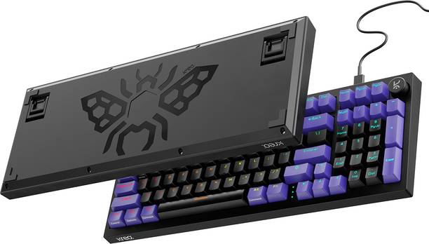 Kreo Hive Full Size Wired Gaming Mechanical Keyboard,Outemu Switches & RGB Backlight Wired USB Standard Gaming Keyboard Compatible with Desktop, Laptop, Mac , with gaming mode ,Hive Full Size Wired Gaming Mechanical Keyboard,Outemu Switches & RGB Backlight Wired USB Gaming Keyboard
