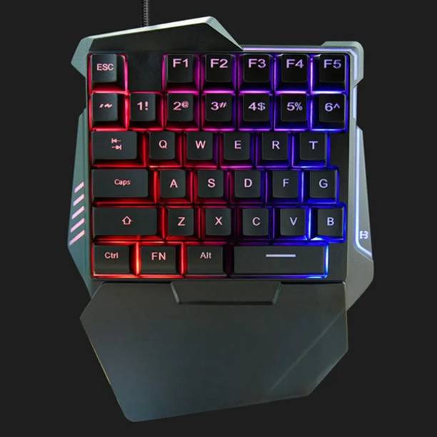 Paruht NA Wired USB Handheld Gaming Keyboard Compatible with Desktop, Laptop, Mac