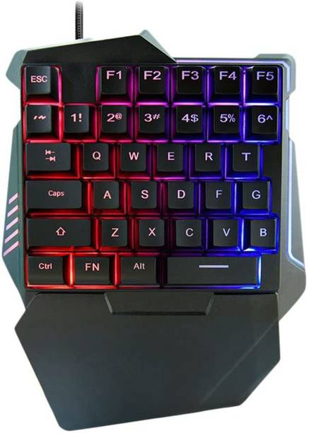 CLUSPEX One-handed Gaming Keyboard 35 Key RGB Backlight Ergonomic Wired USB Handheld Gaming Keyboard Compatible with Desktop, Laptop, Mac Easy to Use,Plug and Play,Quick, Comfy Durable body