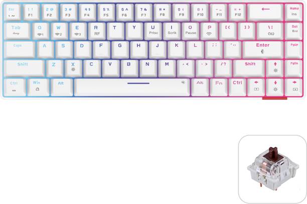 Portronics Hydra 10/5.0 + 2.4 GHz, RGB, Type C Charging,Mechanical Bluetooth, Wireless Standard Gaming Keyboard Compatible with Desktop, Laptop, Mac Hydra 10/5.0 + 2.4 GHz, RGB, Type C Charging,Mechanical Bluetooth,