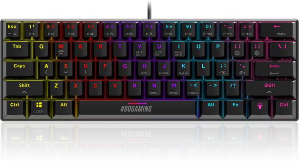 SpinBot Rage MK61 |60%|LED Backlit|22 Anti-Ghosting Key|Blue Tactile Switches|Mechanical Wired USB Tenkeyless Gaming Keyboard Compatible with Desktop, Laptop, Mac, Tablet